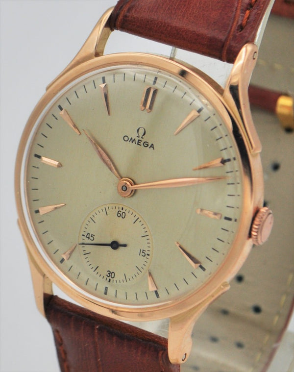 Omega 18ct Pink Gold Manual Wind Dress Watch Omega Buckle 1944