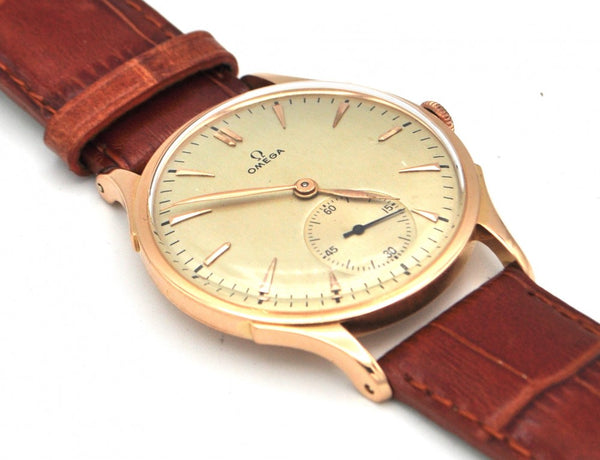 Omega 18ct Pink Gold Manual Wind Dress Watch Omega Buckle 1944
