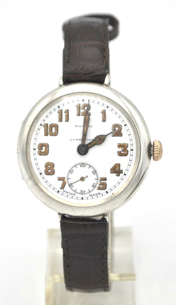 1917 Longines Mappin Campaign Trench Watch in Silver with Enamel Dial