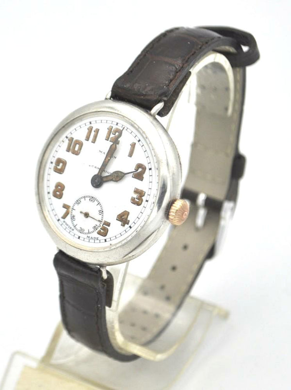 1917 Longines Mappin Campaign Trench Watch in Silver with Enamel Dial