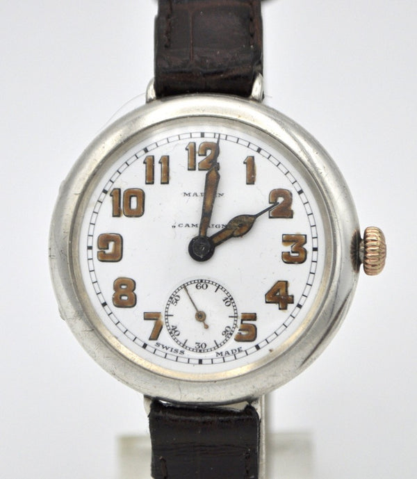 1917 Longines Mappin Campaign Trench Watch in Silver with Enamel Dial