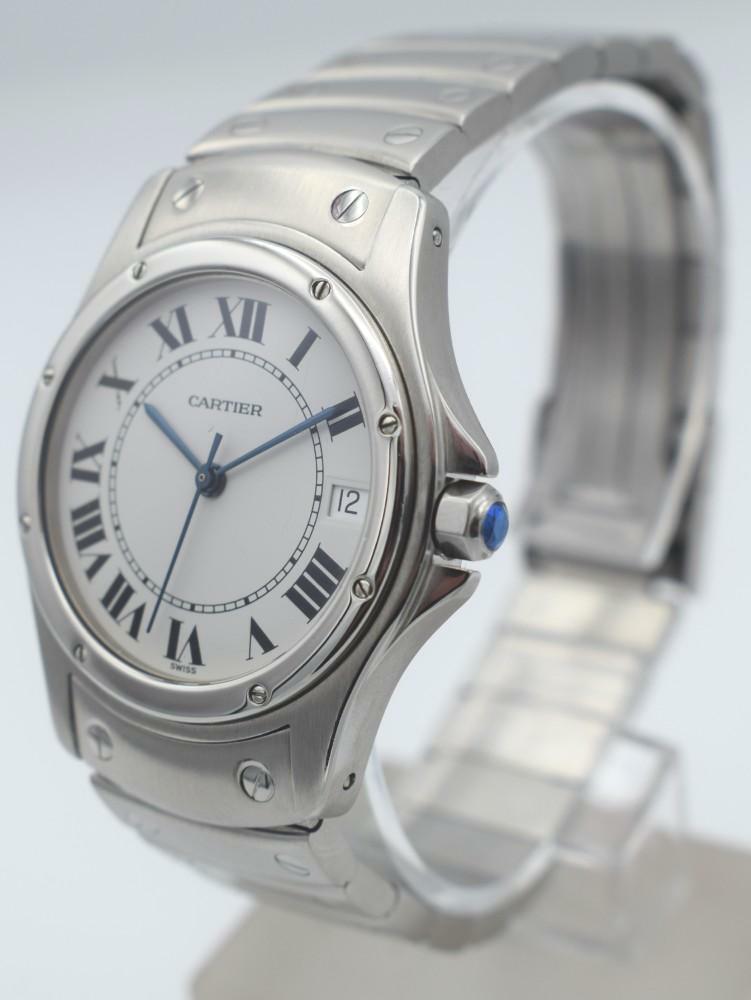 2000 Cartier Santos Ronde Automatic in Stainless Steel on Bracelet with Box and Papers Model 1920-1
