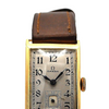 1936 Omega Art Deco Style Rectangular Watch with Arabic Dial in 18ct Gold with Rare Cal. 20F