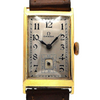 1936 Omega Art Deco Style Rectangular Watch with Arabic Dial in 18ct Gold with Rare Cal. 20F