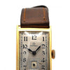 1936 Omega Art Deco Style Rectangular Watch with Arabic Dial in 18ct Gold with Rare Cal. 20F