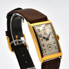 1936 Omega Art Deco Style Rectangular Watch with Arabic Dial in 18ct Gold with Rare Cal. 20F