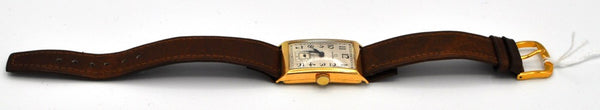 1936 Omega Art Deco Style Rectangular Watch with Arabic Dial in 18ct Gold with Rare Cal. 20F