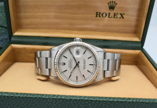 Rolex Oyster Perpetual Datejust in Stainless Steel Model 16234 with Box and Papers Dated 2003
