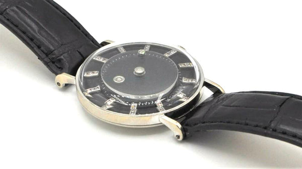 LeCoultre and Vacheron Constantin Wristwatch 1950s with Diamond Mystery 'Galaxy' Dial in 14ct Gold