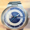 Omega Dynamic Automatic Day Date with Two Tone Silver and Blue Bullseye Dial in Stainless Steel on Bracelet 1969