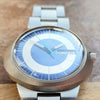 Omega Dynamic Automatic Day Date with Two Tone Silver and Blue Bullseye Dial in Stainless Steel on Bracelet 1969
