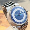 Omega Dynamic Automatic Day Date with Two Tone Silver and Blue Bullseye Dial in Stainless Steel on Bracelet 1969