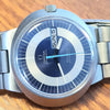 Omega Dynamic Automatic Day Date with Two Tone Silver and Blue Bullseye Dial in Stainless Steel on Bracelet 1969