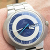 Omega Dynamic Automatic Day Date with Two Tone Silver and Blue Bullseye Dial in Stainless Steel on Bracelet 1969