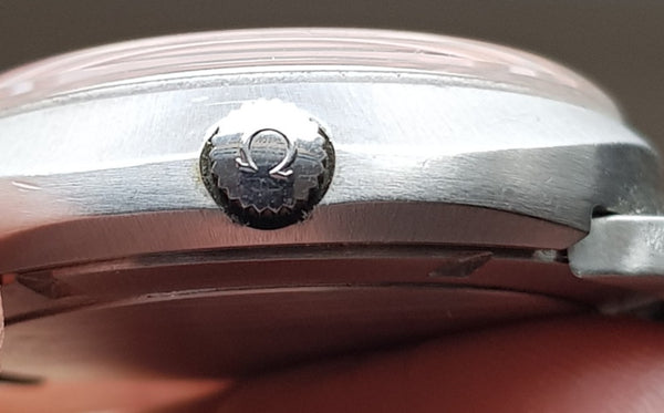 Omega Dynamic Automatic Day Date with Two Tone Silver and Blue Bullseye Dial in Stainless Steel on Bracelet 1969