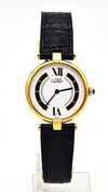 Cartier Ronde Vermeil in Sterling Silver Gilt with Deployment Clasp Model 590003 Circa 1990