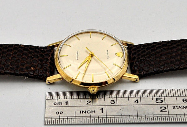 Rolex Precision with Long Lugs Model 12376 in 9ct Gold 1964
