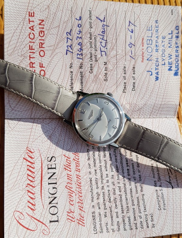 Longines Sport Chief Manual Wind in Stainless Steel Model 7272 Circa 1966