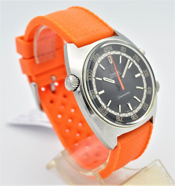 Omega Seamaster Chronostop Dive Style Watch with 24 Hour Inner Bezel Model 145.008 in Stainless Steel 1968