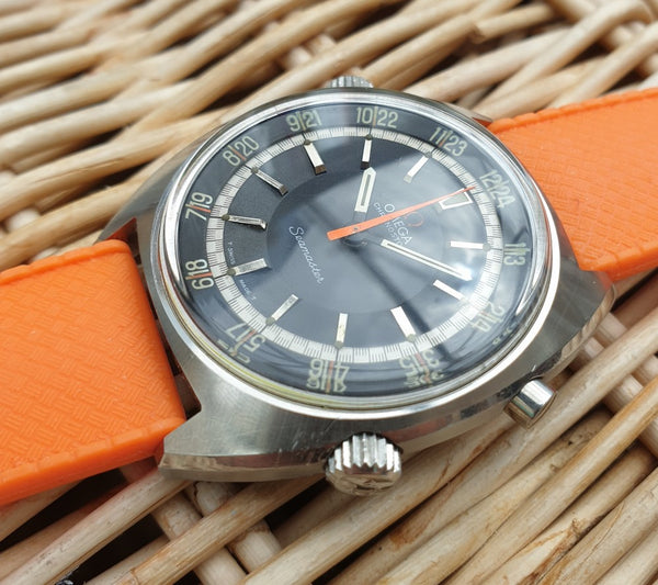 Omega Seamaster Chronostop Dive Style Watch with 24 Hour Inner Bezel Model 145.008 in Stainless Steel 1968