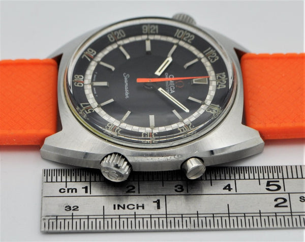 Omega Seamaster Chronostop Dive Style Watch with 24 Hour Inner Bezel Model 145.008 in Stainless Steel 1968