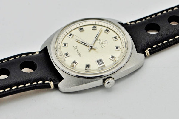 Large Omega Seamaster Auto Date with Stardust Dial in Stainless Steel Model 166.065 Dated 1971