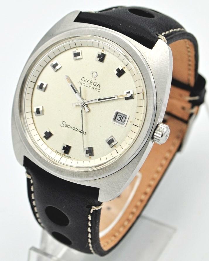 Large Omega Seamaster Auto Date with Stardust Dial in Stainless Steel Model 166.065 Dated 1971