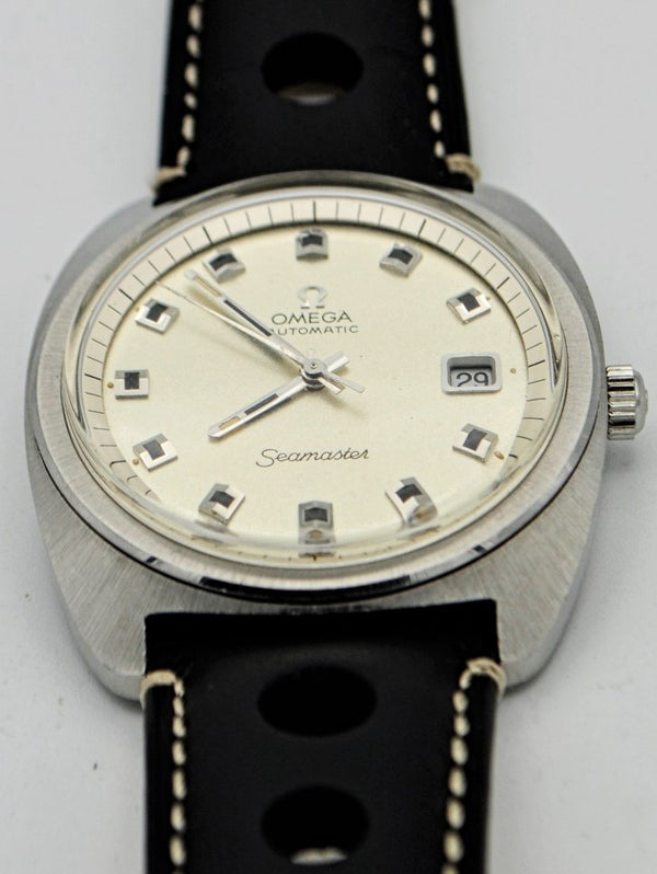 Large Omega Seamaster Auto Date with Stardust Dial in Stainless Steel Model 166.065 Dated 1971