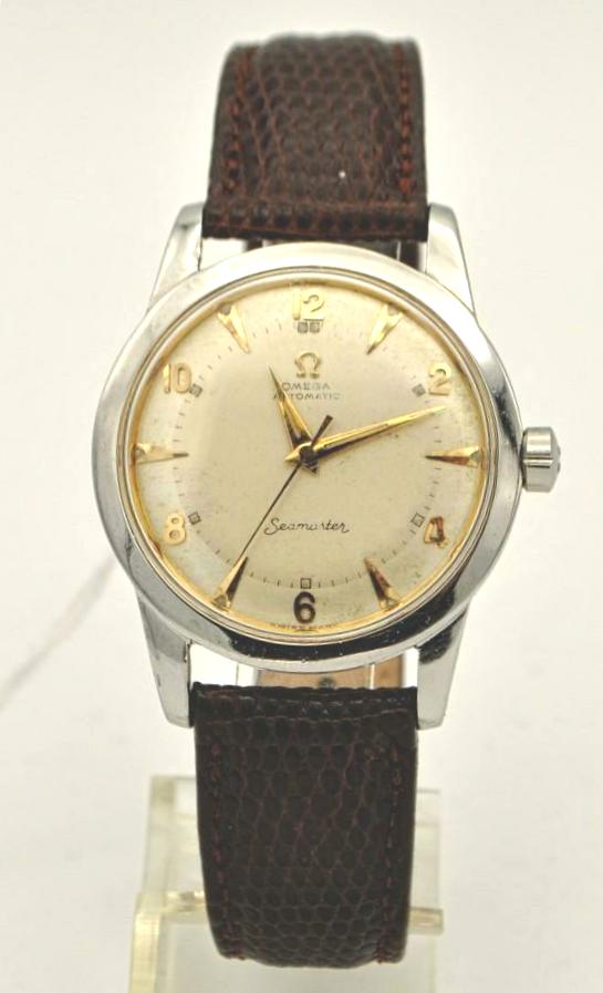 1950 Omega Seamaster Automatic Bumper with Arabic Numerals and Arrow Markers in Stainless Steel Model 2677