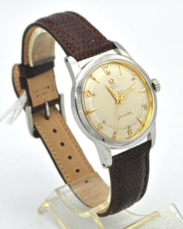 1950 Omega Seamaster Automatic Bumper with Arabic Numerals and Arrow Markers in Stainless Steel Model 2677