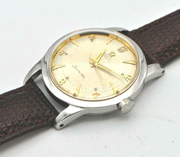 1950 Omega Seamaster Automatic Bumper with Arabic Numerals and Arrow Markers in Stainless Steel Model 2677