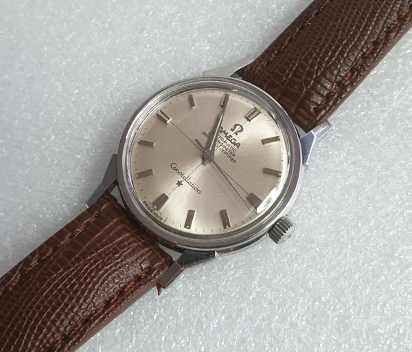 1966 Omega Constellation Auto with Cross Hair Dial and Dog Leg Lugs 167.005 in Stainless Steel