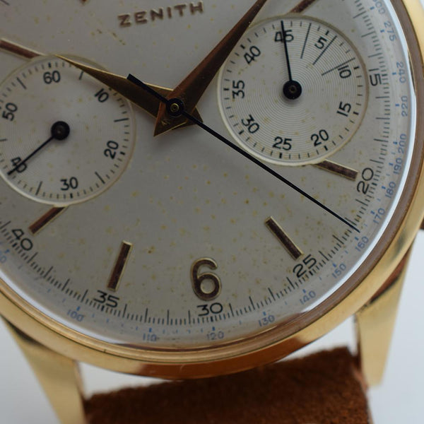 1954 Stunning Oversized Zenith Chronograph 156D 18ct Pink Gold All Original