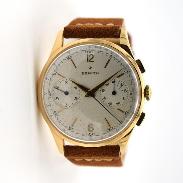 1954 Stunning Oversized Zenith Chronograph 156D 18ct Pink Gold All Original