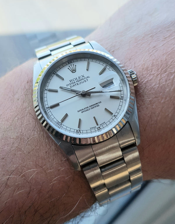 Rolex Oyster Perpetual Datejust in Stainless Steel Model 16234 with Box and Papers Dated 2003
