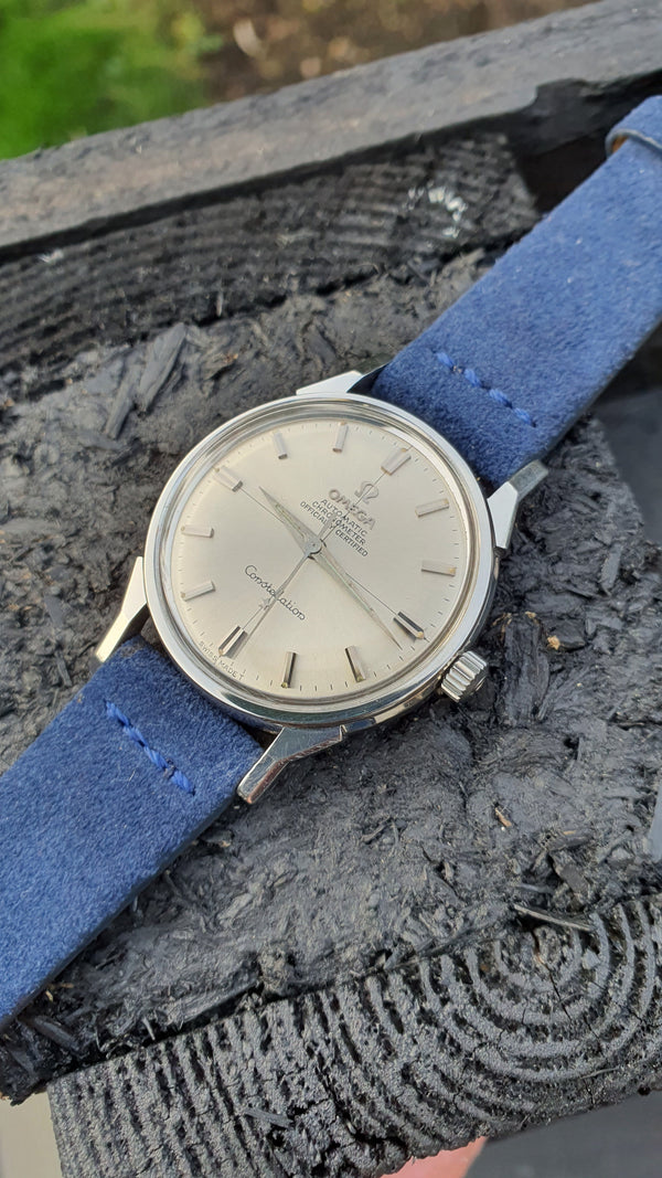 1966 Omega Constellation Auto with Cross Hair Dial and Dog Leg Lugs 167.005 in Stainless Steel