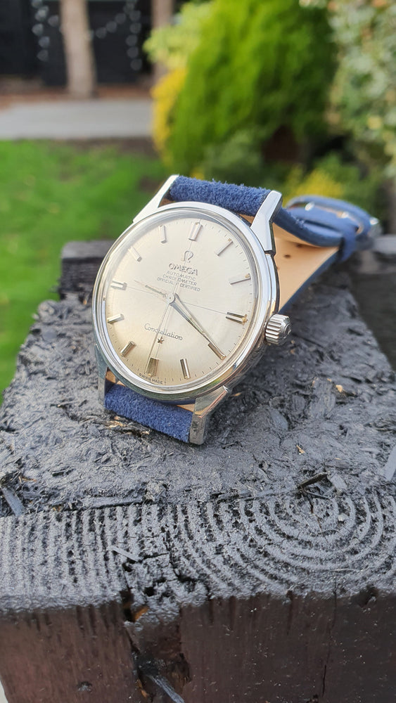 1966 Omega Constellation Auto with Cross Hair Dial and Dog Leg Lugs 167.005 in Stainless Steel