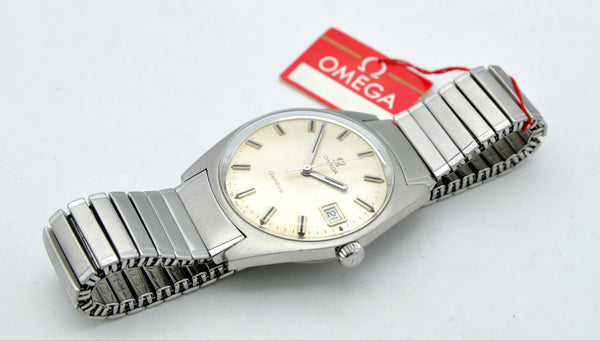 1969 Omega Geneve Date Model 136.041 Manual Wind with Rare Fixo-Flex Bracelet Original Box and Paperwork