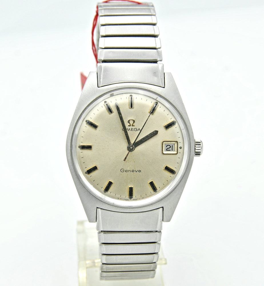 1969 Omega Geneve Date Model 136.041 Manual Wind with Rare Fixo-Flex Bracelet Original Box and Paperwork