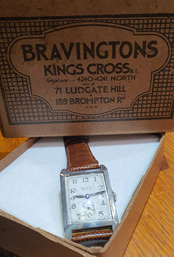 1938 Bravingtons Renown Tank with Arabic Numerals in Sterling Silver