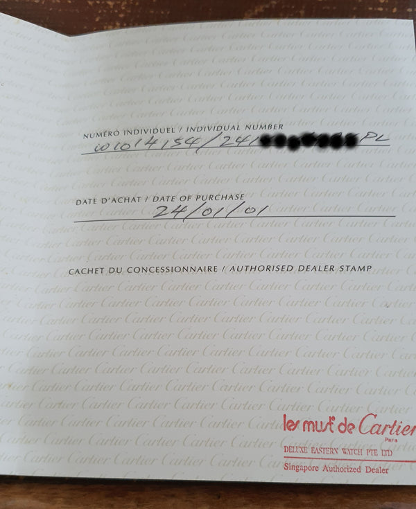 2001 Classic Cartier Full Size Tank with Date & Deployment Buckle Model 2414 with Box and Papers