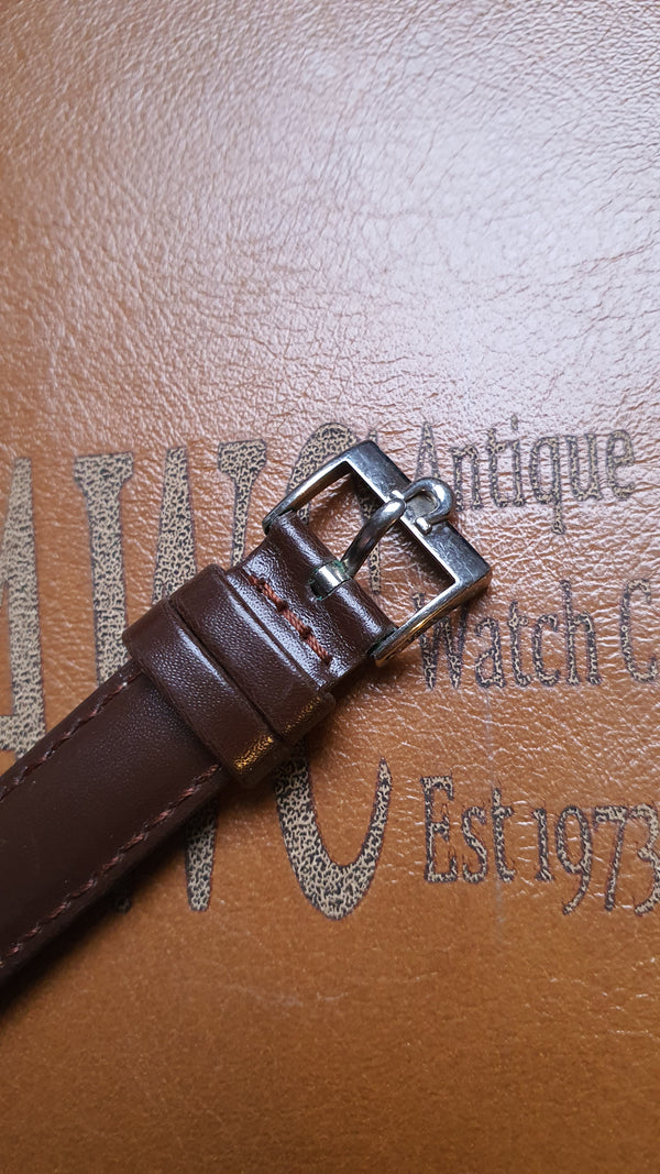 1930s Omega with a Stunning Two Tone Dial Cal T17 in Rectangular Deco-Style Wristwatch in Staybrite Steel Case