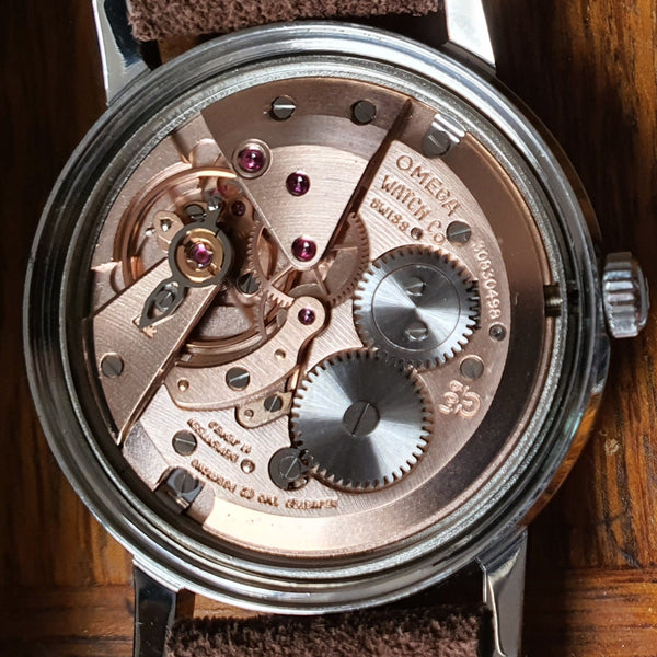 1969 Omega Geneve with Rare Silvered Bark Effect Dial Model 135.070 Manual Wind in Stainless Steel
