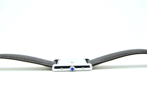 2001 Classic Cartier Full Size Tank with Date & Deployment Buckle Model 2414 with Box and Papers