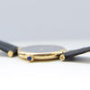 Cartier Ronde Vermeil with Lapis-Type Dial and Vendôme Lugs in Sterling Silver 925 Gilt Circa 1990s