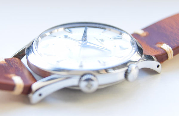 Bucherer Rare swiss Alarm classic wristwatch in Stainless Steel Circa 1960s