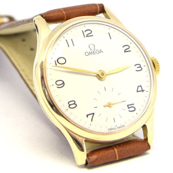 1947 Omega Manual Wind Dress Watch with Arabic Numerals in 9ct Gold