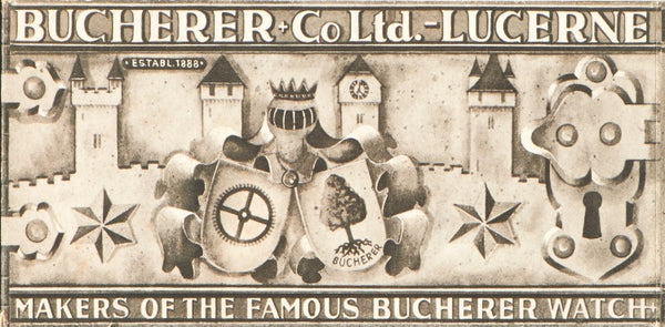 Bucherer Rare swiss Alarm classic wristwatch in Stainless Steel Circa 1960s