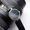 Cartier Ronde Vermeil with Lapis-Type Dial and Vendôme Lugs in Sterling Silver 925 Gilt Circa 1990s