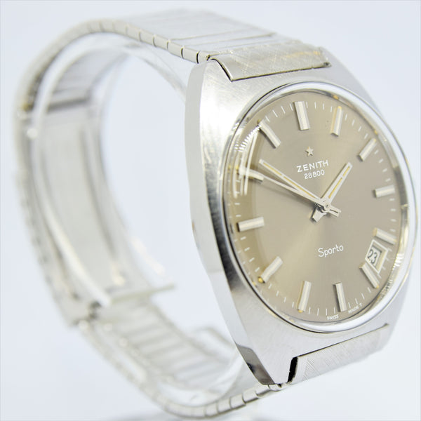1969-72 Zenith Sporto Date Model 28800 with Original Metallic Champagne Dial on Bracelet
